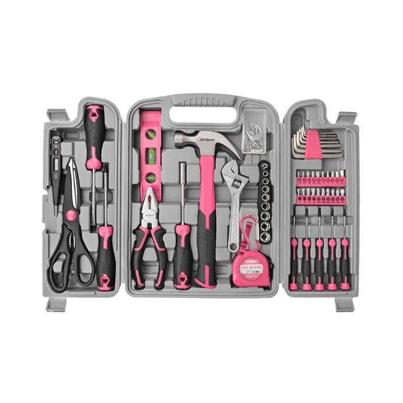 

Professional Pink Tool Box Complete Toolbox Suitcase Equipment Case DIY Tool Box Organizer Caja Herramientas Garage Accessories