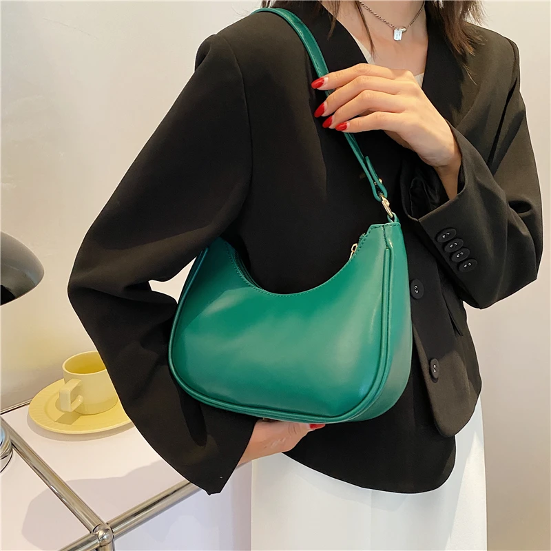 

Women Bag Designer PU Leather Crescent Bag Female Armpit Shoulder Bags Fashion Shopping Crossbody Bags Brand Handbags and Purses