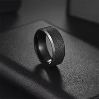 new 8mm wide matte ring light between gold and black simple shape mens stainless steel ring high quality jewelry wholesale