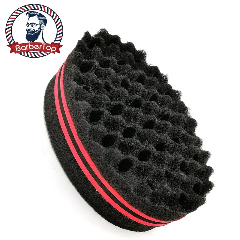 Barber Oval Double Sides Magic Twist Hair Brush Sponge Brush For Natural Afro Coil Wave Dread Brushes Salon