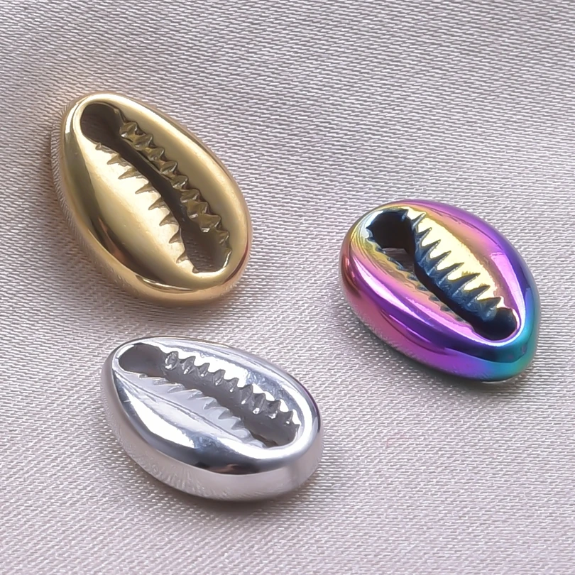 

Rainbow Charm Sea Shell Stainless Steel Craft Pendant Accessories Charm for Jewelry Making Bracelets Materials Bulk Wholesale