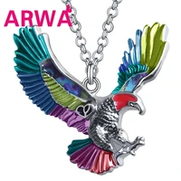 arwa enamel alloy floral colorful flying hawk eagle necklace pendant gifts birds fashion jewelry for women girls novelty charms