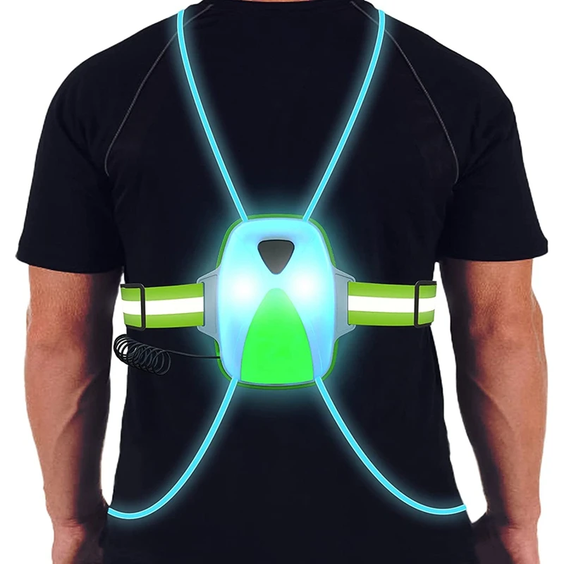 

Светоотражающий Жилет для бега, многоцветное освещение, USB перезаряжаемое светоотражающее снаряжение для мужчин/женщин, мужчин, для бега, прогулок, велоспорта