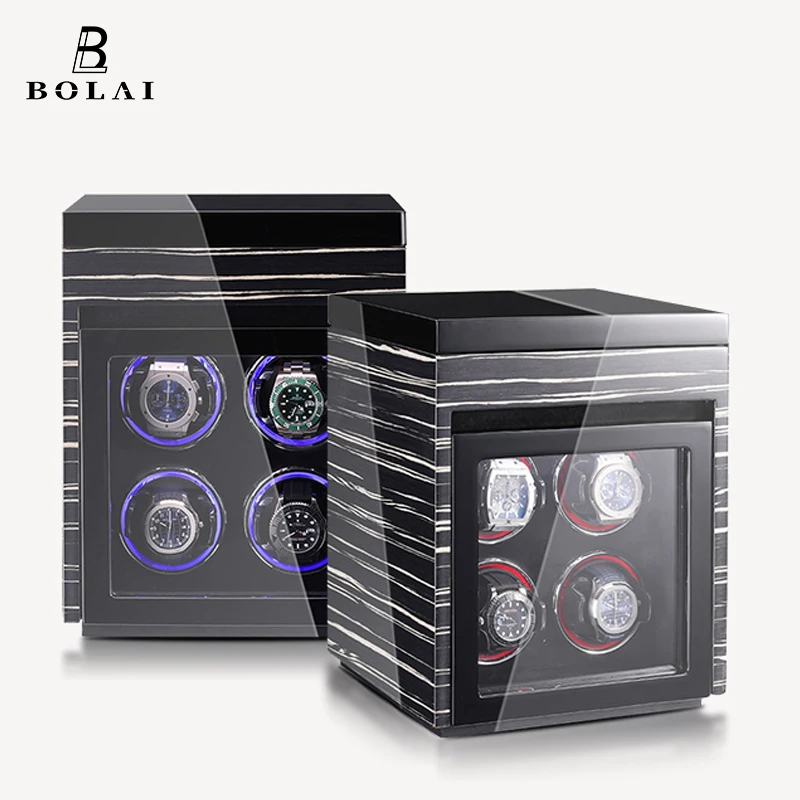 MELANCY Brand Automatic Watch Winder Luxury Wood Watch Safe Box Touch Control and LED Interior Backlight Watches Storage Box