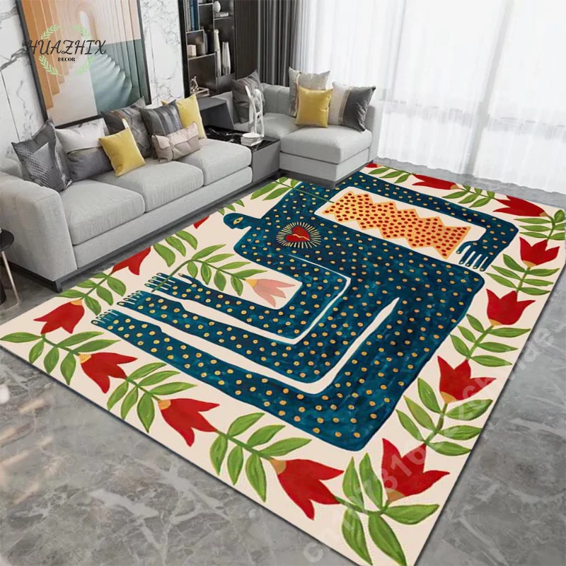 

Abstract Art Carpet for Living Room Fashion Home Flower Coffee Kitchen Tables Bedroom Mat Large Area Cloakroom Rug Decoration