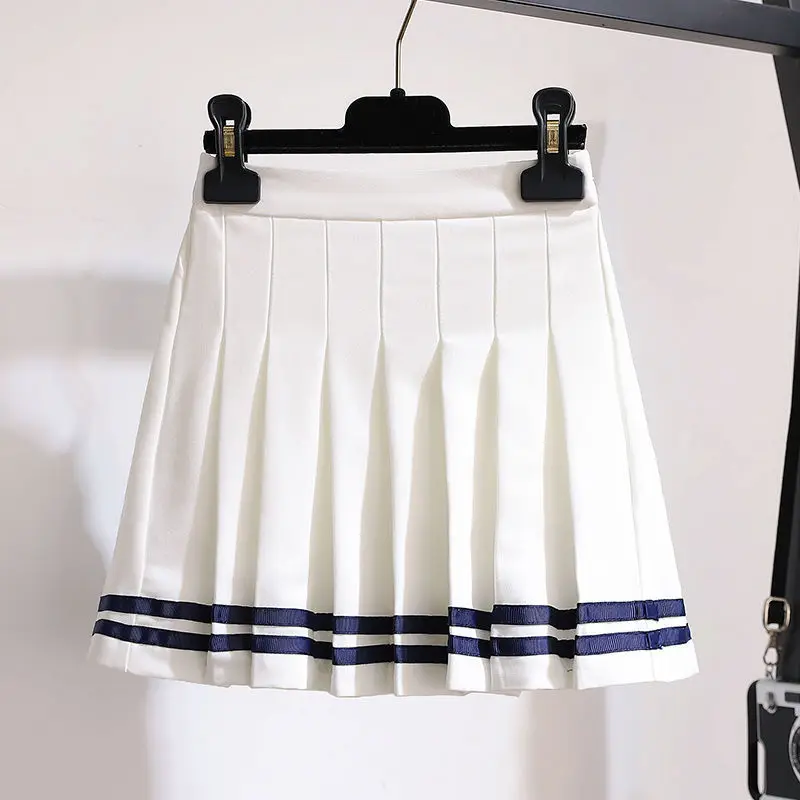 Girls Pleated Skirt Suits Summer Navy Style Children's Skirt 2 Pcs Sets Teen Girls Elementary School Uniforms Student Clothes images - 6