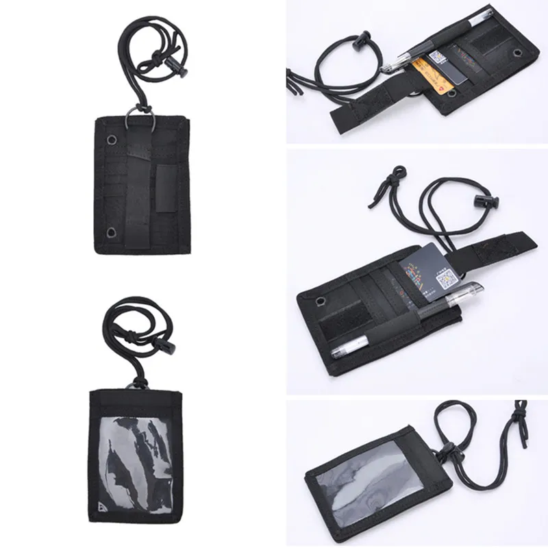 New Army Fan Tactical ID Card Case Patch Neck Lanyard and Credit Card Organizer ID Card Holder Multi-function Card Case Holder