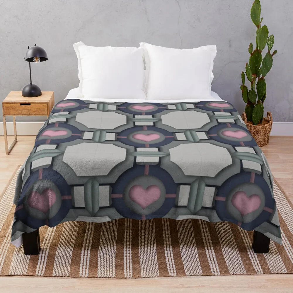 

Companion Cube Throw Blanket double blanket for summer velour blanket with fur