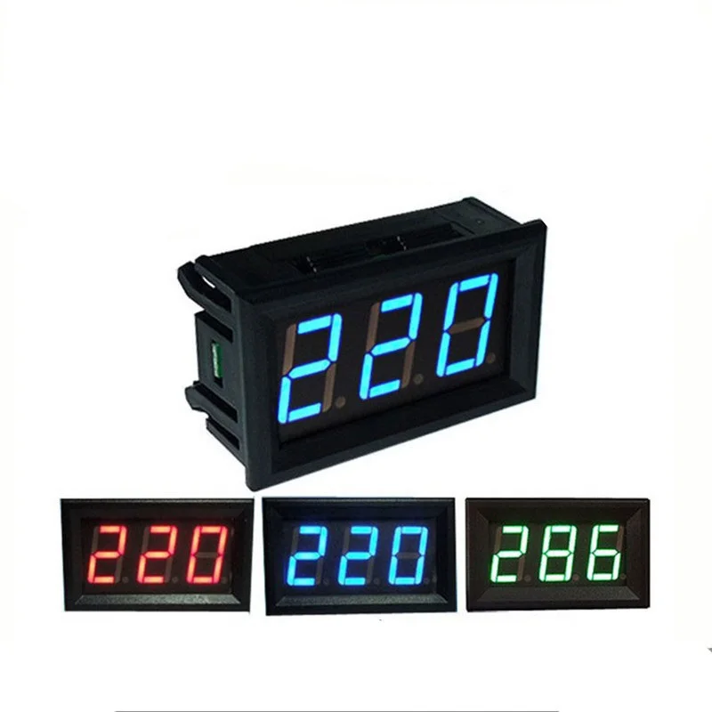 

1pcs Three Wire DC Voltage Meter 0.56 Inch Red/Blue/Green LED Display Digital Voltmeter DC 0-30.0V Reverse Connection Protection