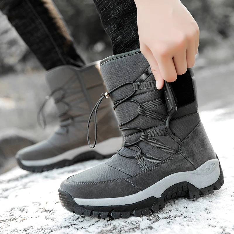 

Women's furry durable Snow boots thick bottom non-slip waterproof Men's Boots 2022 new Couple warm plush fur Cotton Shoes