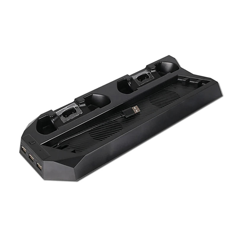 

Вертикальная охлаждающая подставка для Sony PS4 Slim Game, охлаждающий вентилятор с зарядным устройством для двух контроллеров