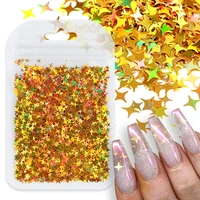 holographic star shape nail art glitter flakes sequins 4mm starry paillettes gel polish manicure diy nails accessories estrellas