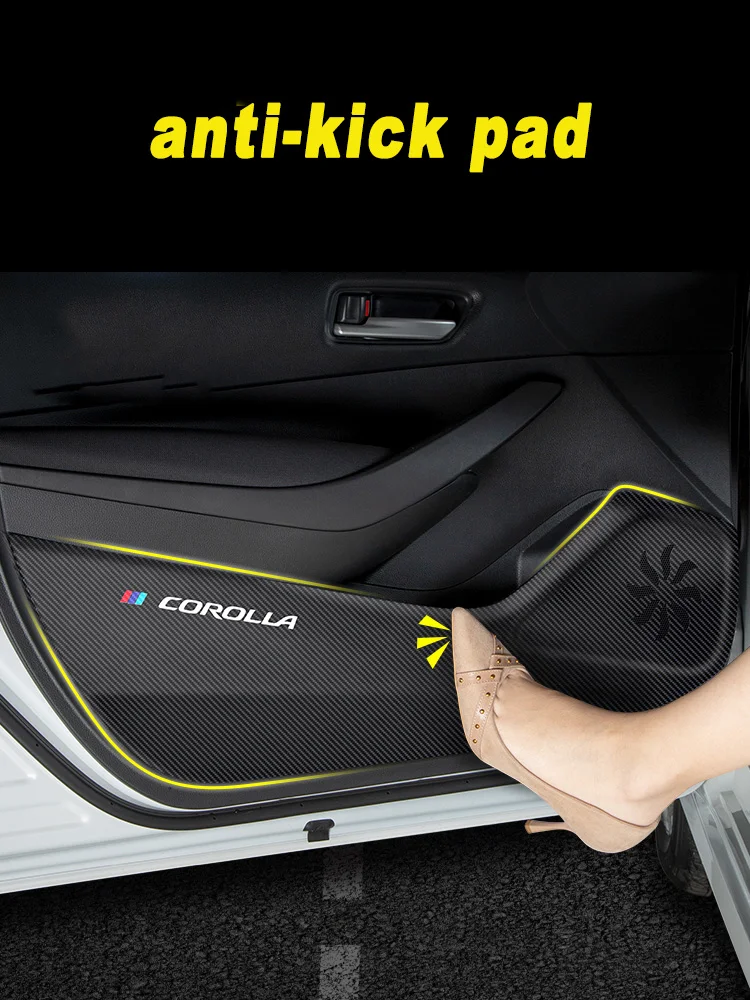 

For Toyota Corolla E170 E210 2014 2015 2016 2017 2018 2019 2020 2021 Car Interior Door Mat Anti-kick Pad Sticker Decoration Auto