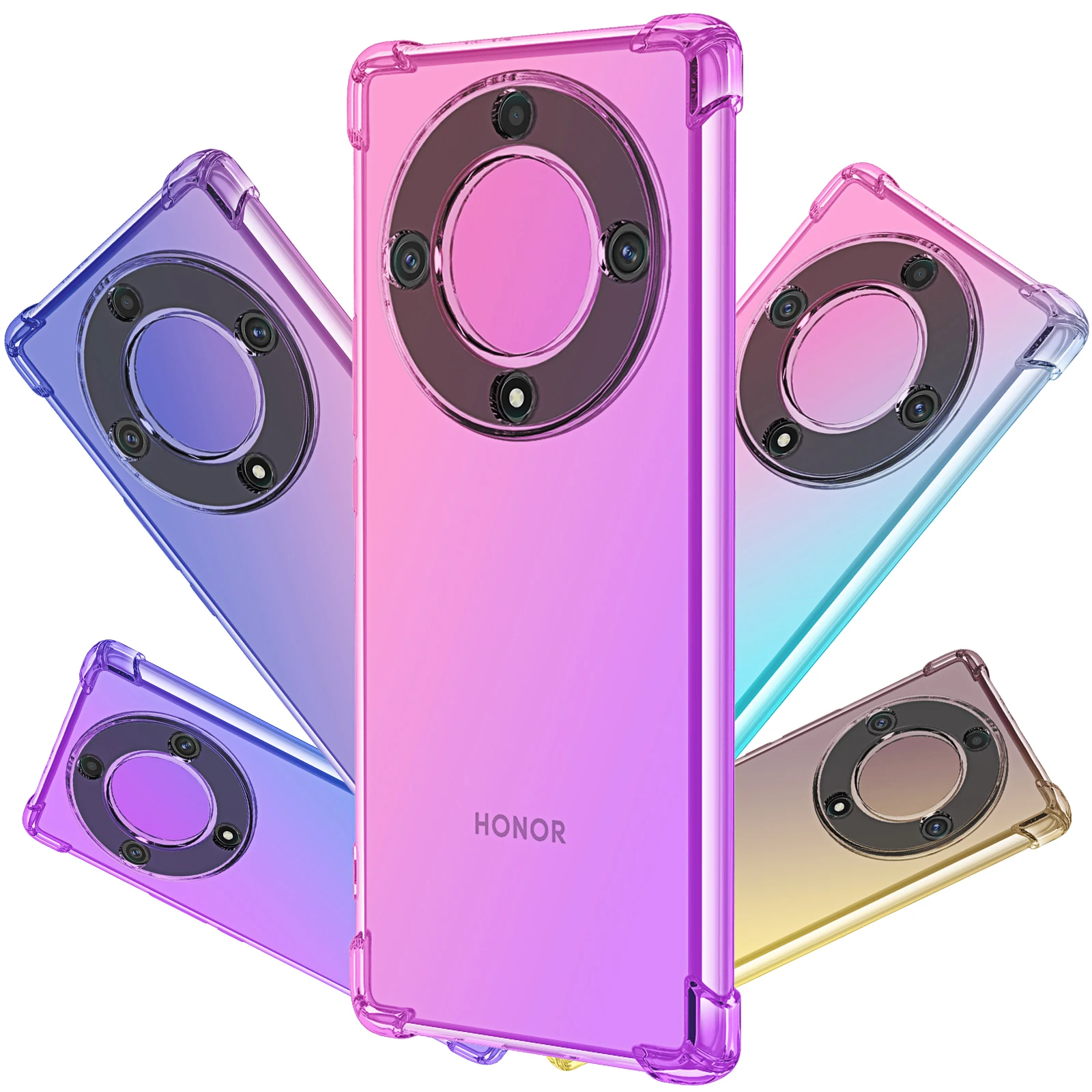 

Phone Case for Honor X9a X9 X40 X30 Magic5 Lite Magic4 Ultra Pro 4G 5G ,Hybrid Cute Gradient TPU Anti-Fingerprint Cover