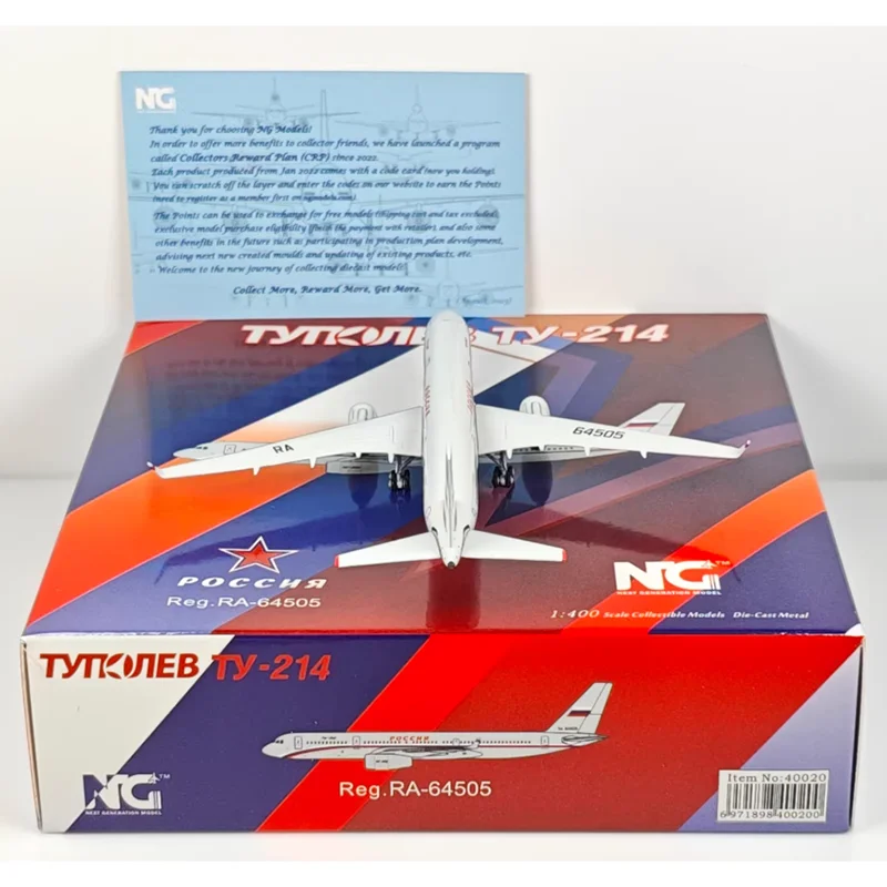 Фото Модель самолета NG Models 1/400, российский госавиационный самолет ТУ-214, RA-64505, литая под давлением, коллекционная, декоративная, игрушечная №5