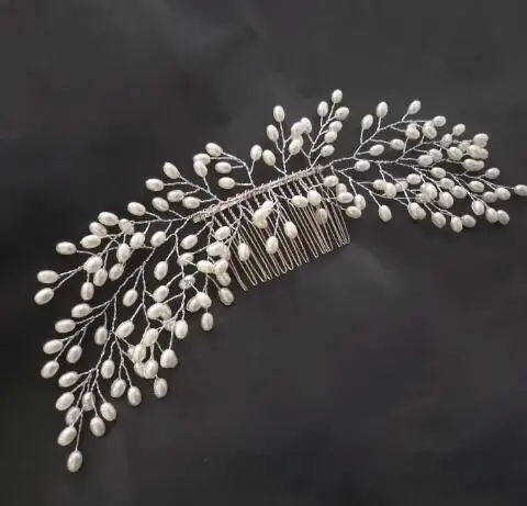 

Жемчужные свадебные заколки для волос, боковая расческа, свадебные заколки ручной работы, свадебные аксессуары для волос, заколка для волос для невесты, набор для вьющихся волос