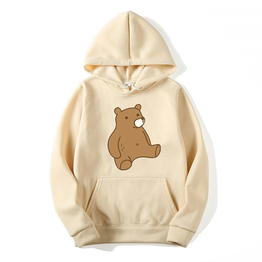 

Men's Hoodie Printed Bear Pattern 2023 Thickened Hoodie Cartoon Casual Street Sweatshirt Hip Hop Youth Men's And Women's