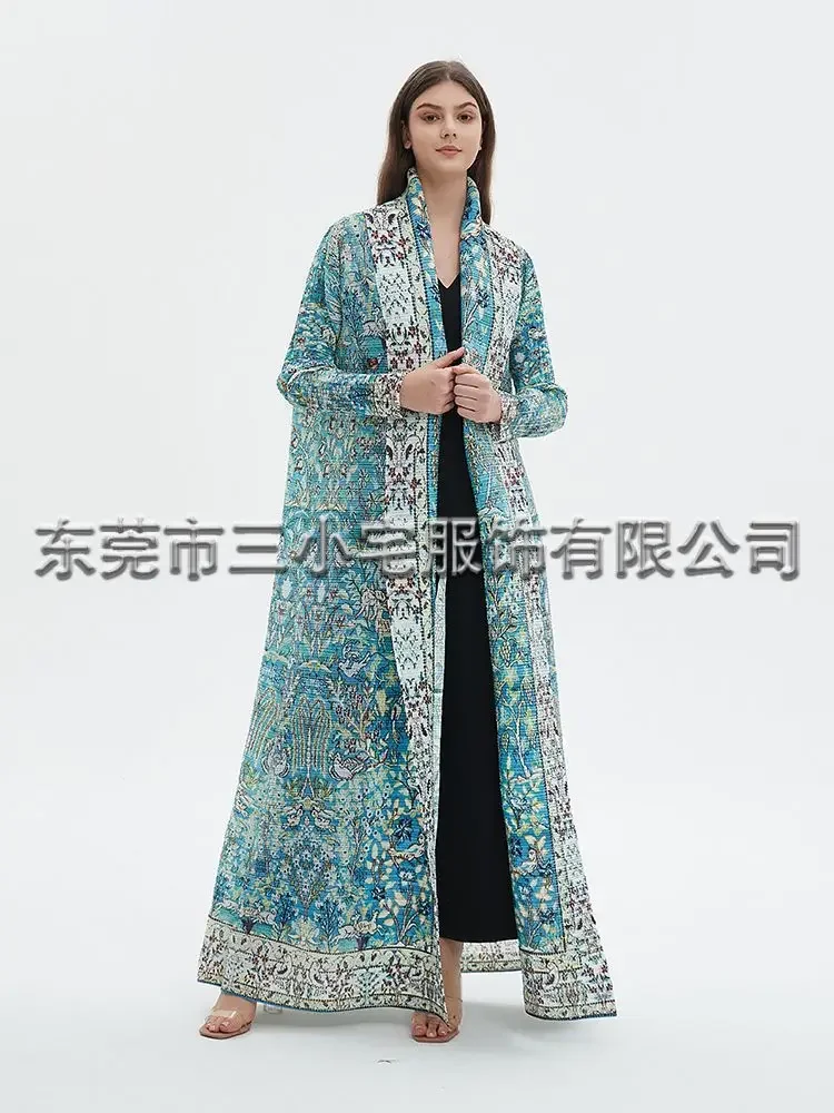 Женское плиссированное платье длинное пальто-Тренч в арабском стиле с длинным