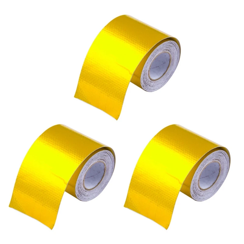 

3X Reflect A Gold Thermal Tape Air Intake Heat Insulation Shield Wrap Reflective Heat Barrier Self Adhesive Engine