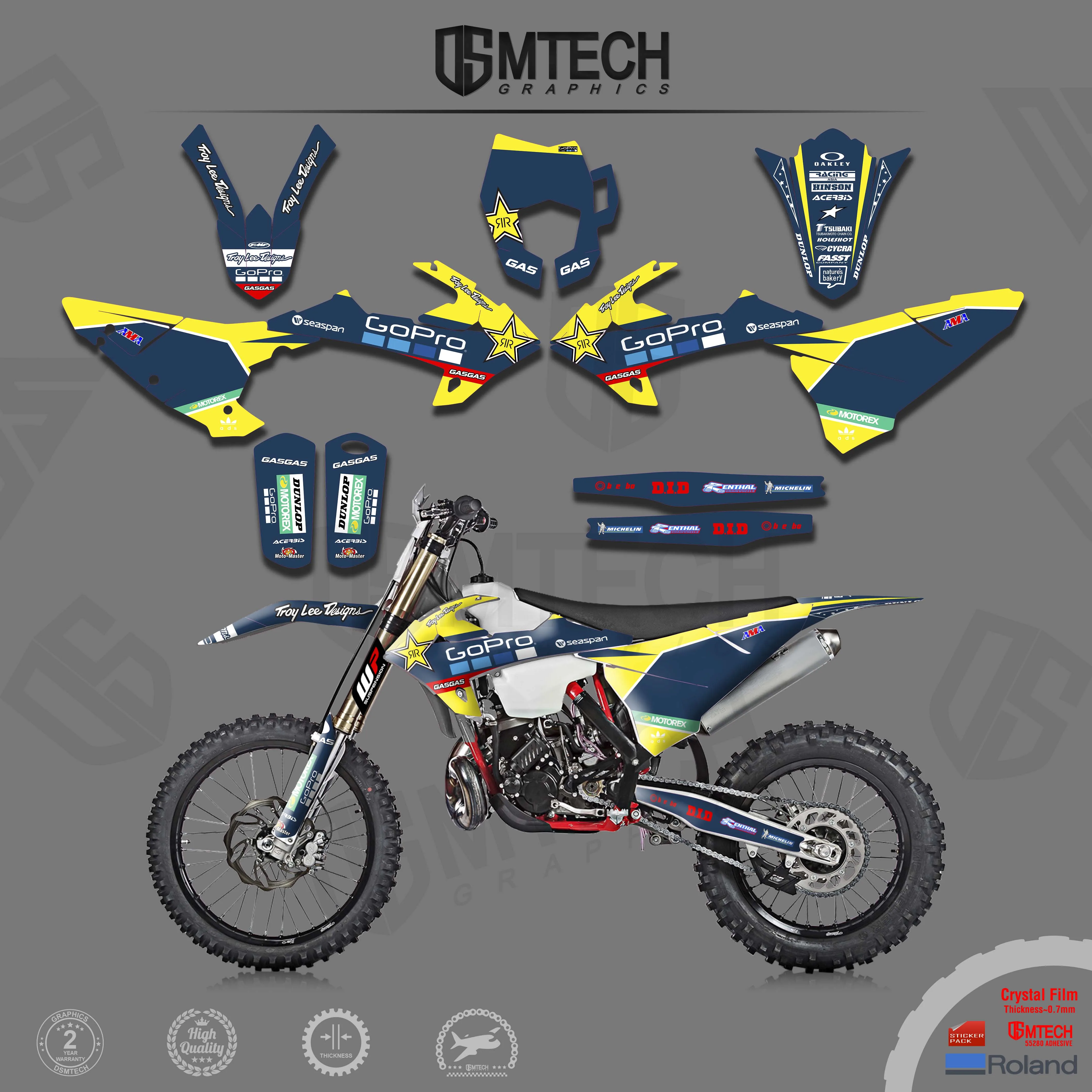 DSMTECH Team Motorcycle Sticker Graphic Decal Kit for GASGAS EC 2018 2019 2020 18-20