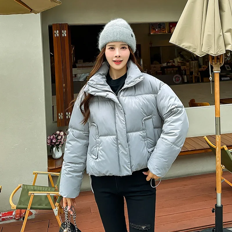 Новая зимняя куртка женские короткие парки модное пальто с воротником-стойкой