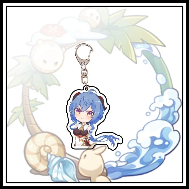 Ударопрочный акриловый брелок Ganyu Zhongli Venti Jean двухсторонний многослойный кулон Klee