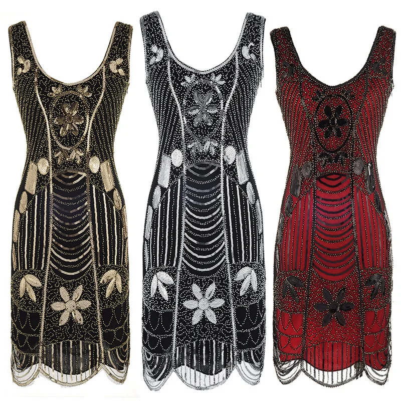 

1920S Stylish Gatsby Vintage Sequined Embroidered Tassel Dress