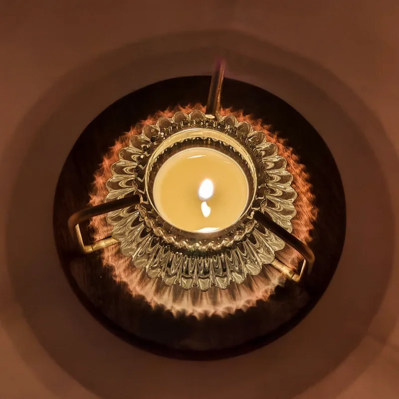 Подогреватель чая с свечами из черного ореха портативная подставка для