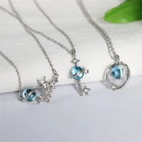 timlee n003 free shipping popular star key round planet rhinestone alloy necklaces jewelry wholesale