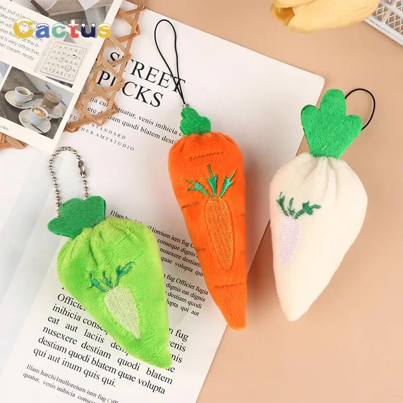 

Милый брелок для ключей, брелок для ключей в виде кавайной мультяшной куклы с растительным редисом, подвеска в виде куклы