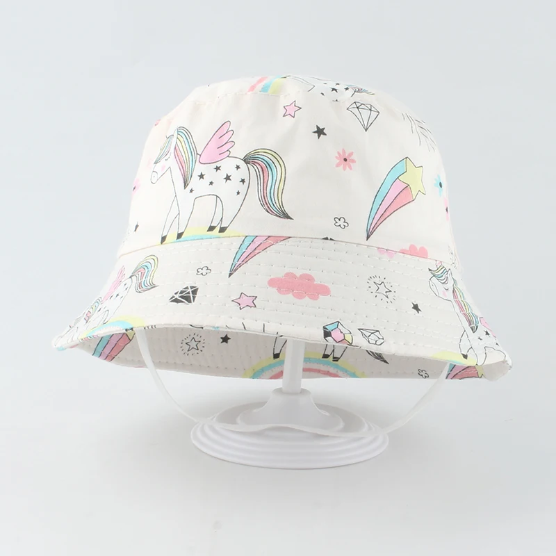 Summer Baby Hat Kids Cartoon UV Protection Sun Cap Children Panama Beach Girls Boys Bucket Hats Cute Infant Caps