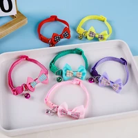 pet accessories dog harness dog collar fashion pet cat collar with bell lovely bow cats dogs collar neck strap adjustable buckle
