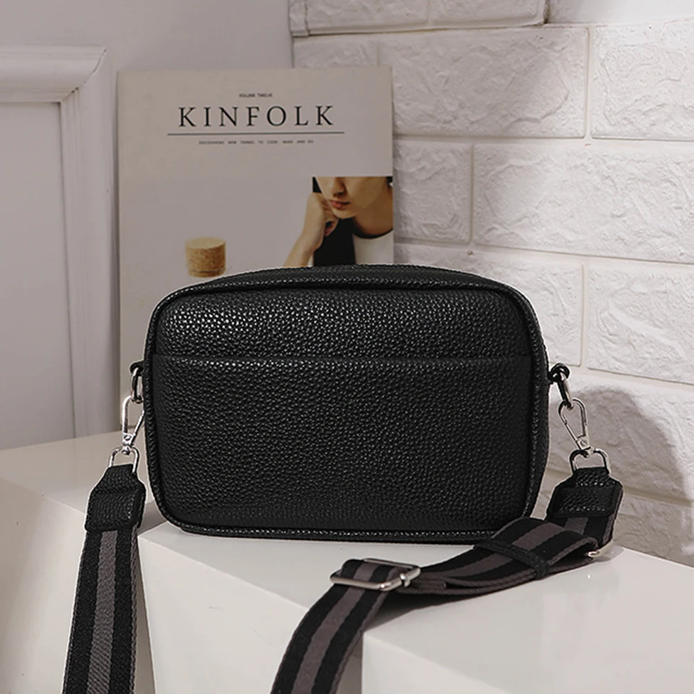 2022 модные корейские однотонные сумки через плечо из искусственной кожи для