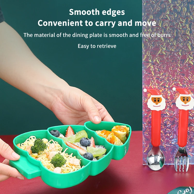 Пластиковая рождественская елка в форме конфет тарелка для сортировки еды
