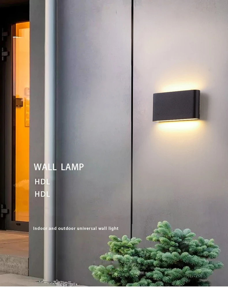 

Aluminium LED Wall Lamp 6W 8W Outdoor Waterproof Garden Courtyard Porch Light Sconce Balcony Corridor Black Wall Lamp AC85-265V