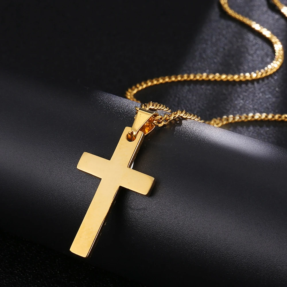 

2022 New Hip Hop Classic Cross High Quality With Stainless Steel Chain Fashion Pendant Necklace Jewelry Gift For Men Women