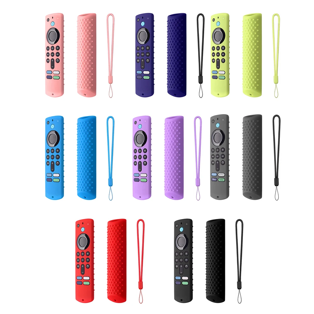 

Anti-Slip Replacement Accessories for Amazon Fire TV Stick 3rd Gen Silicone Remote Control Protective Case with Lanyard Dot