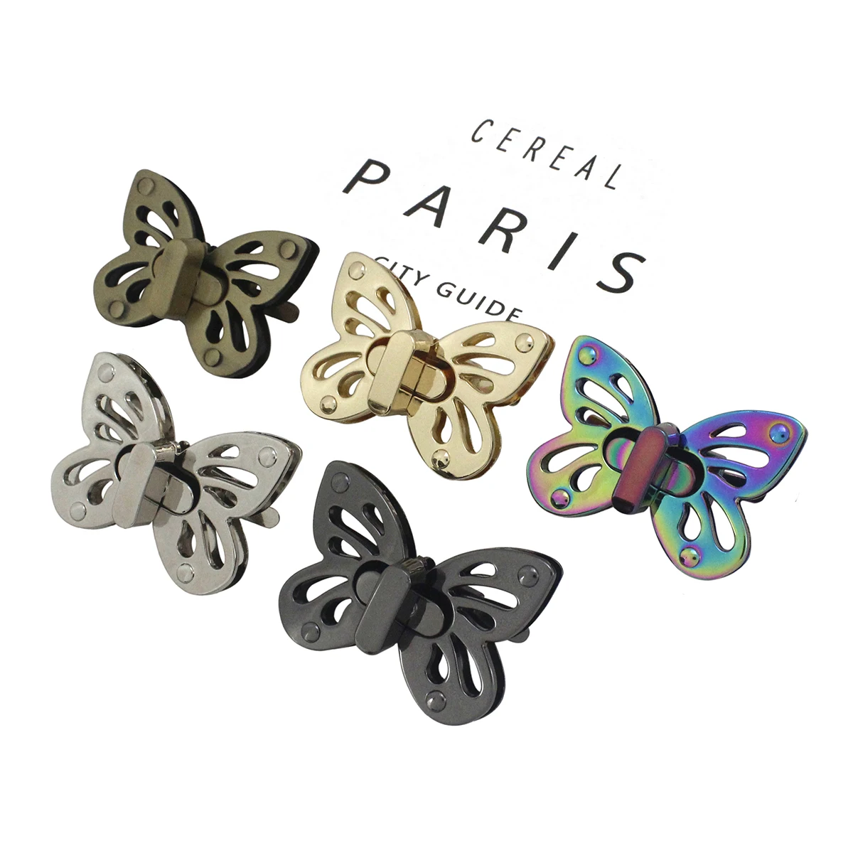 

5pcs Alloy Butterfly Bag Turn Lock Twist Lock Clasp for Leather Craft Women Bag Handbag Shoulder Bag Purse Hardware Accessories