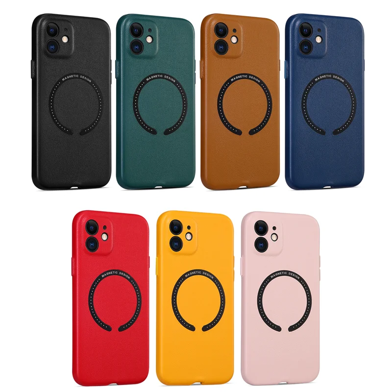 

Original Leather For Magsafe Magnetic Wireless Charging Case For iPhone 14 13 12 11 Pro Plus Max X XR XS Shockproof Bumper Cover