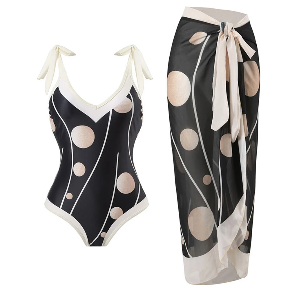 2023 Luxury Women Swimsuit With Cover-up Retro Brazil Floral Print Swimwear Sexy Onre-piece Kimono Bikini Suit Summer Beach Wear