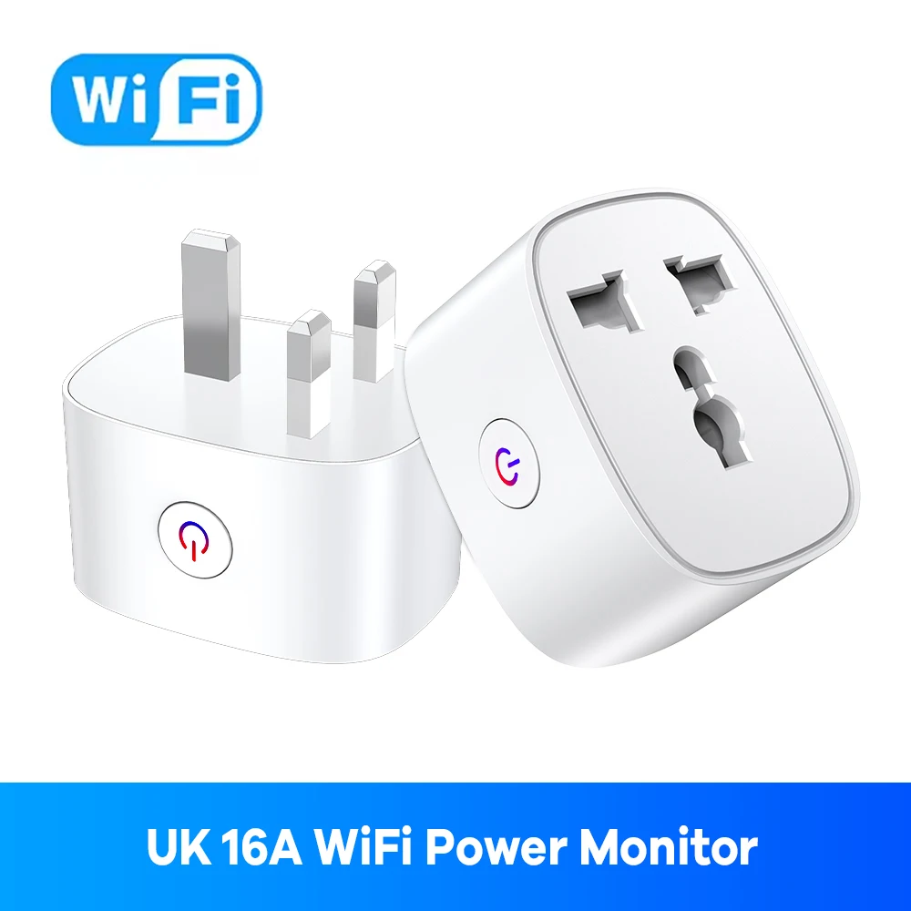 

16A Умная вилка EU UK US Energy Monitor Розетка Wi-Fi Дистанционное управление Таймер Alexa Google Home для электрических розеток Аксессуары