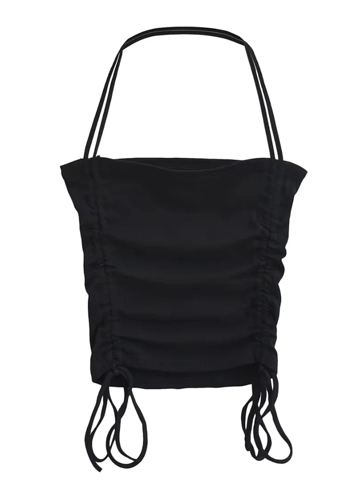 

Женский укороченный топ на бретельках, с открытой спиной, без рукавов