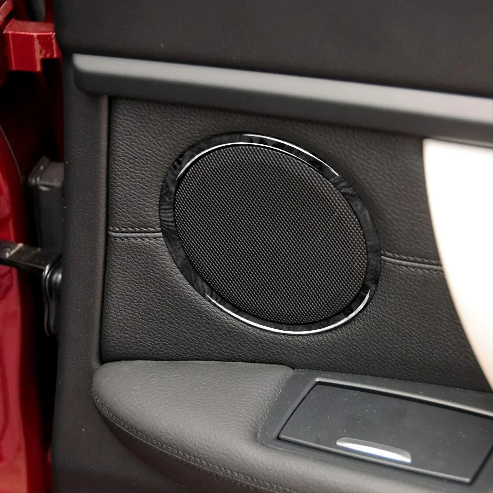 Для Benz C-Class W205 C180 200 300 GLC 2015-2021 углеродное волокно дверной динамик наклейка на