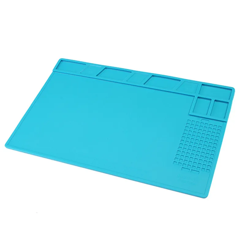 

370x240x4mm Magnetic Heat Resistant Silicone Soldering Station Pad Desk Mat Maintenance Platform BGA Soldering RepairMat
