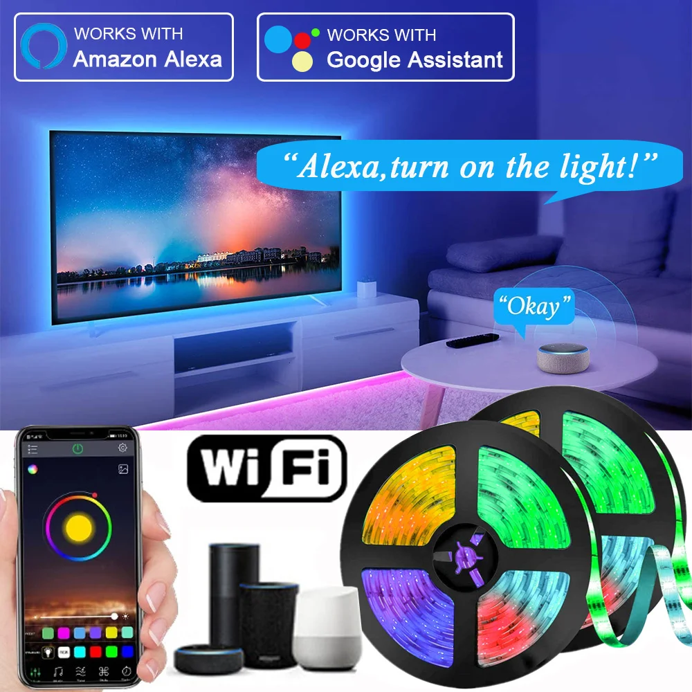 

Светодиодная лента с поддержкой Wi-Fi и поддержкой Bluetooth 5050