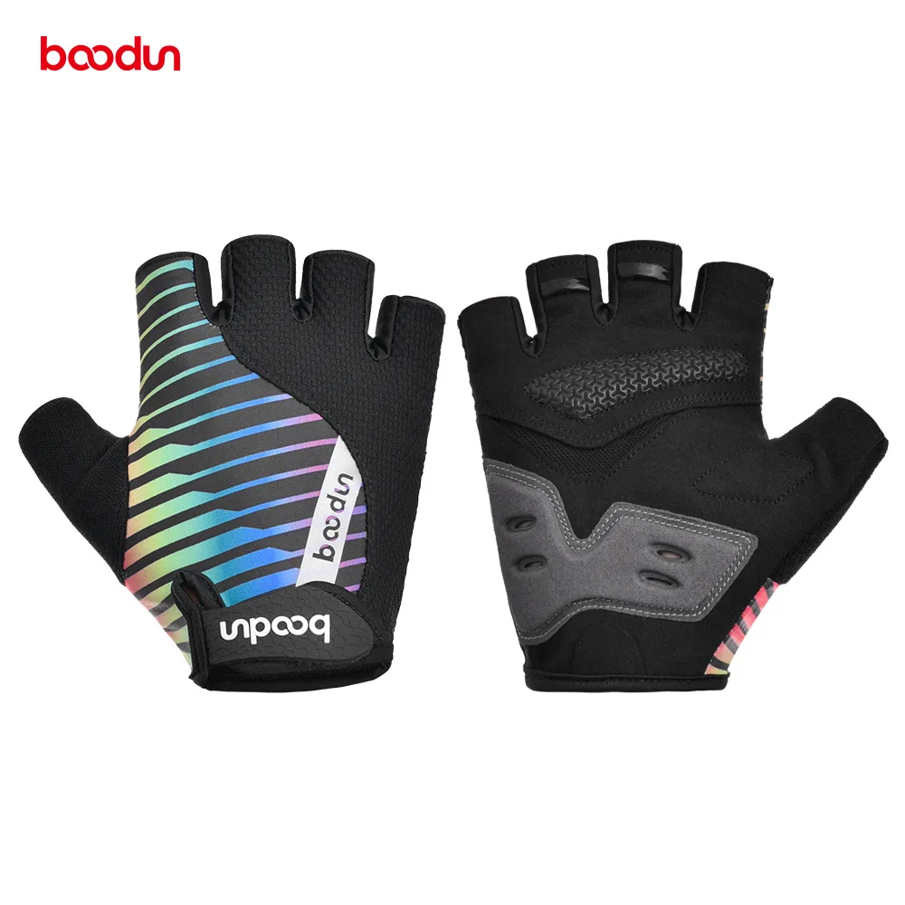 

Boton New Outdoor Half Finger Bicycle Gloves Silicone Lycra Cycling Supplies Colorful Cycling Gloves