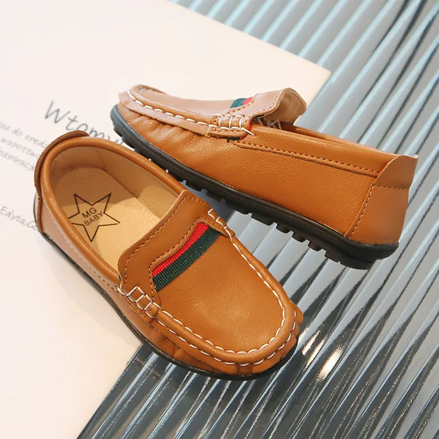 Kids Shoes Vintage Colors Baby Boys Soft Loafers Slip-on PU Leather Shoes for Children Size 26-36 Moccasin Hot Boat Shoes G01051 4