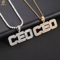 custom letter necklace men and women hiphop ice out pendant necklace rapper 18k gold pendants jewelry