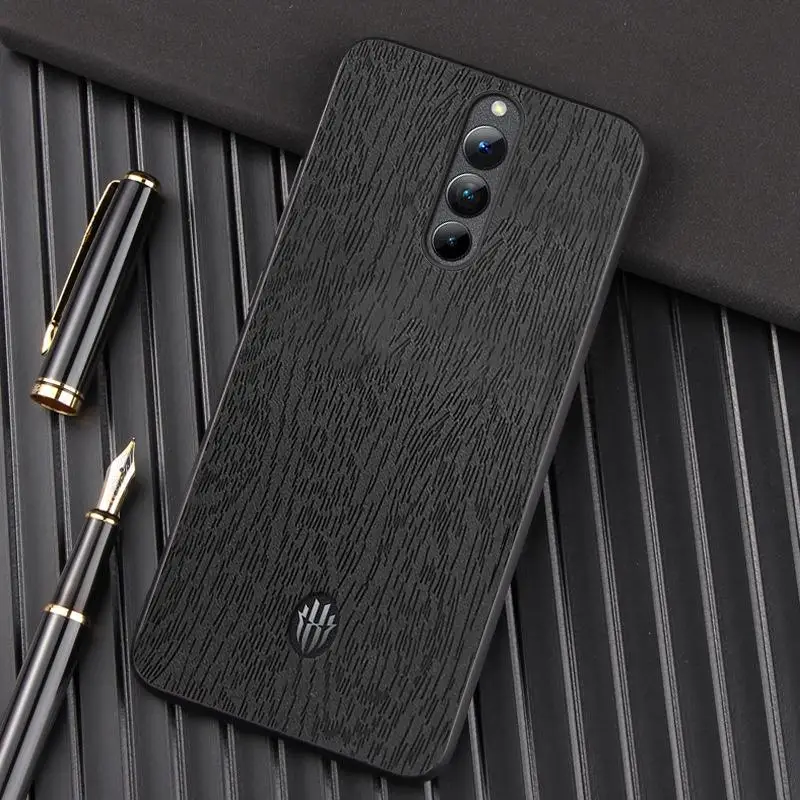 Cases For ZTE nubia Red Magic 8 Pro Plus Wood Texture Leather Phone Case For Nubia Red Magic 8 7 6 8 Pro Ultra Slim Phone Cover