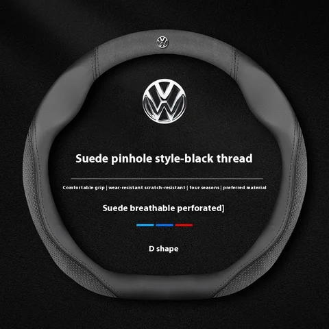 Автомобильный противоскользящий кожаный чехол на руль для Volkswagen Passat B8 Golf 7 GTI Beetle Magotan Tiguan T-ROC T-Cross Touareg Polo